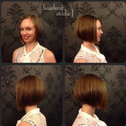 Stacked bob hairstyle for fine hair