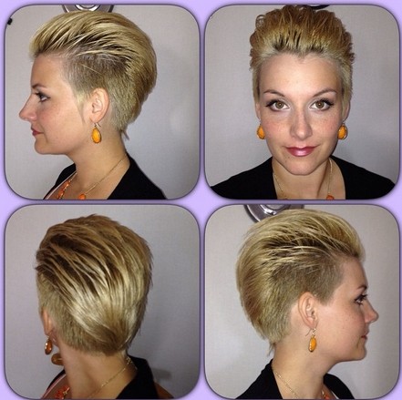 Shaved short hairstyle for women