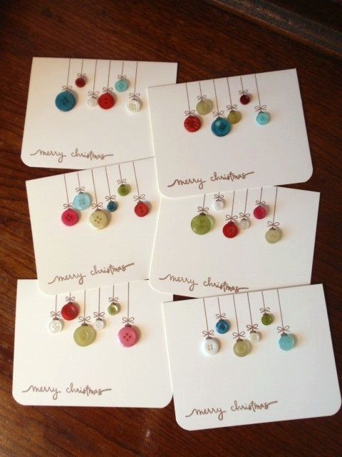 Homemade Christmas button cards