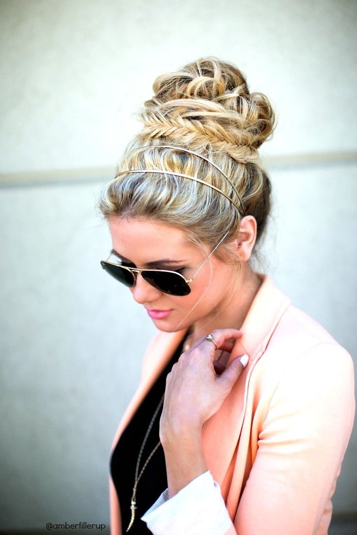 Messy Fishtail Braid updo for vacation hairstyles