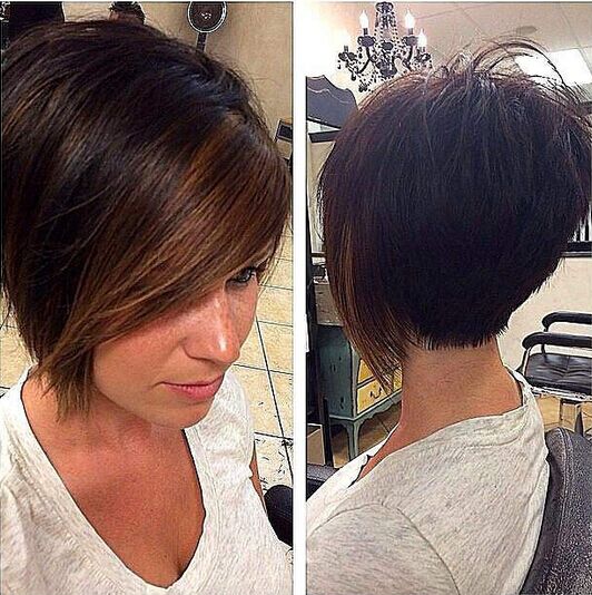 Short bob hairstyle for straight hair