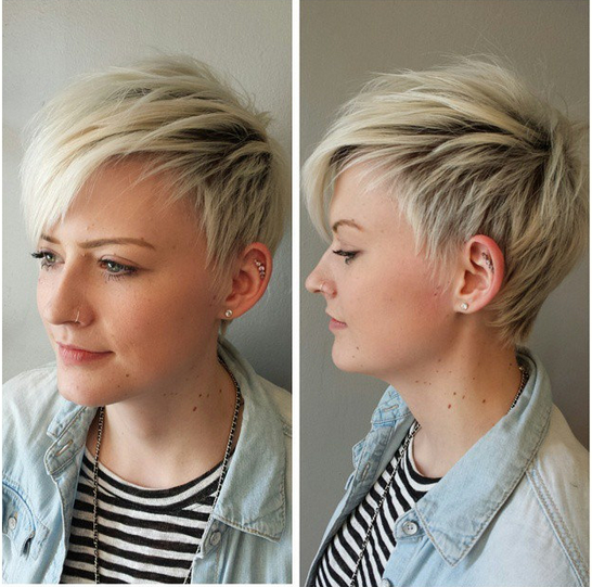 Short shaggy haircut for blonde hair