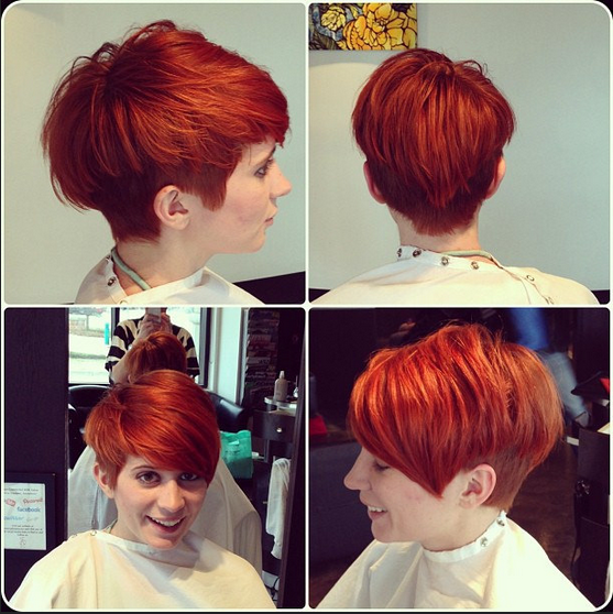 Short layered hairstyle for red hair