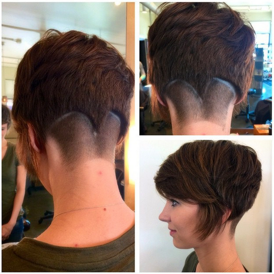 Stylish short haircut with long bangs