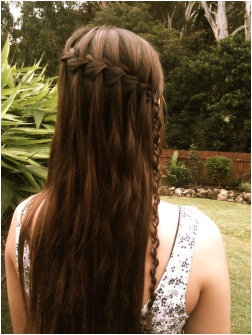 Diy waterfall braided hairstyle for girls