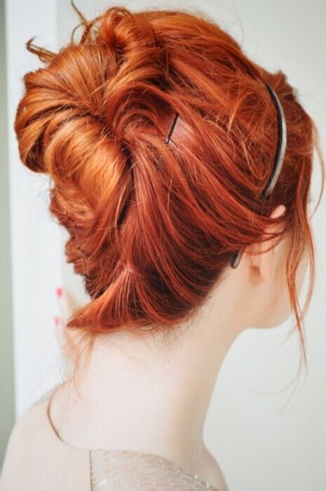 Simple bun updo for medium hair