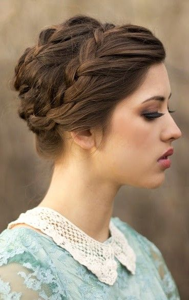 Braided crown updo