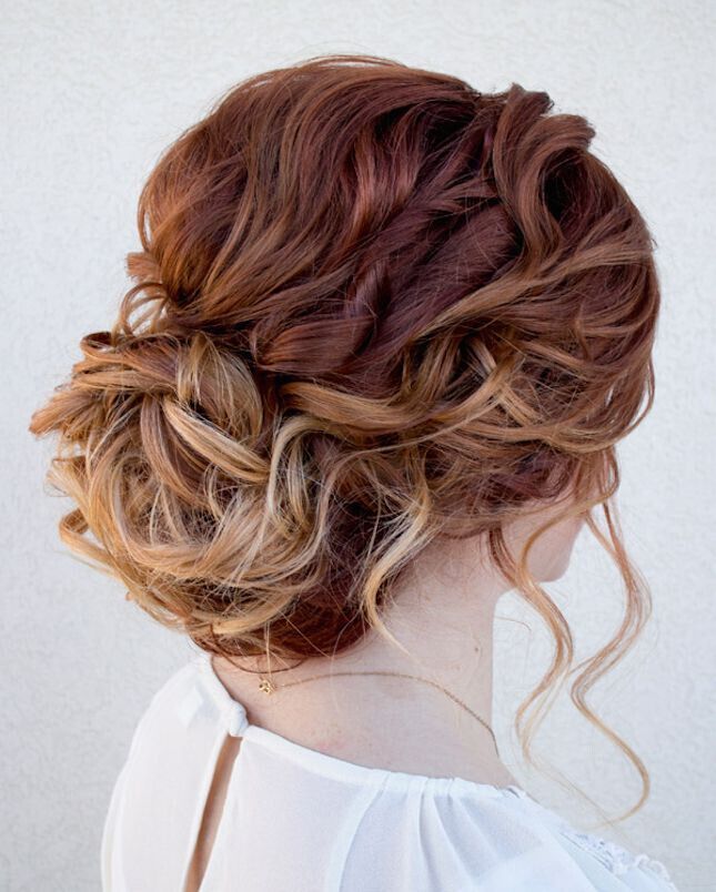 Chaotic updo for curly hair