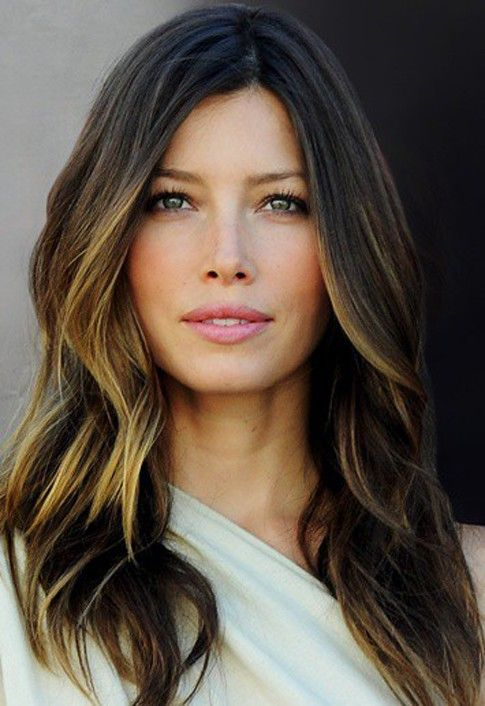 Ombre hairstyle for long wavy hair