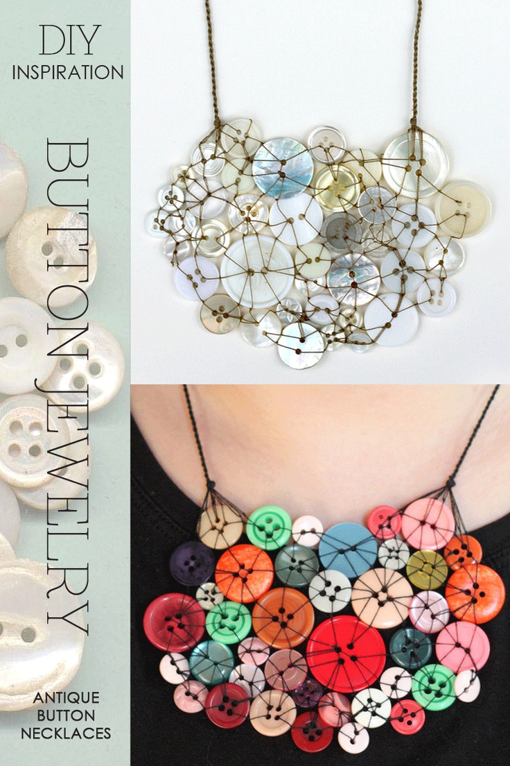 Button jewelry inspiration | Tutorials for button chains and earrings