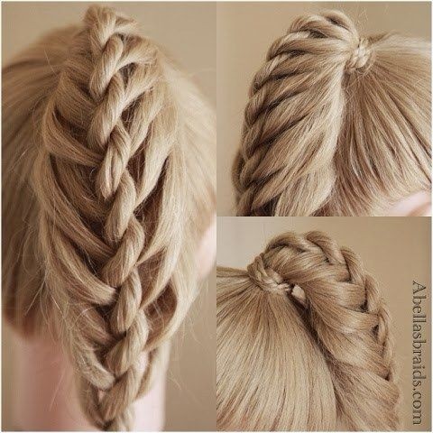 Twisted ladder braid ponytail hairstyle