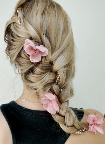Side braided hairstyle for the wedding