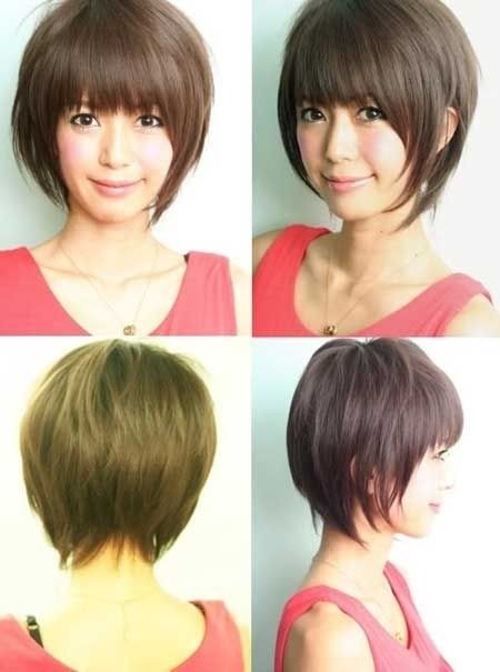 Straight bob haircut with bangs