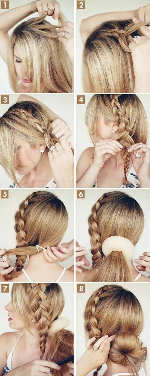 Braid in bun hairstyle tutorial