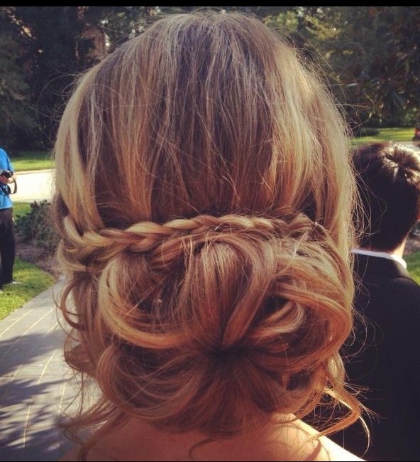 Wedding bridesmaids braid updo