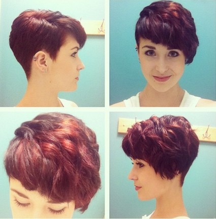 Short wavy haircut for red hair