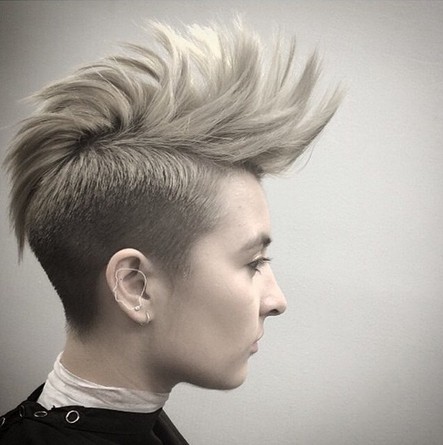 Short spiked hairstyle