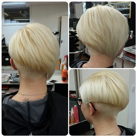 Short hairstyle for blonde hair