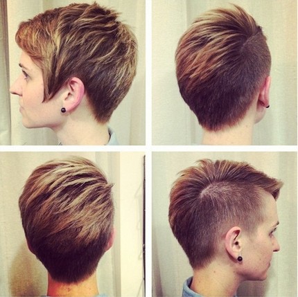 Short haircut with side bangs