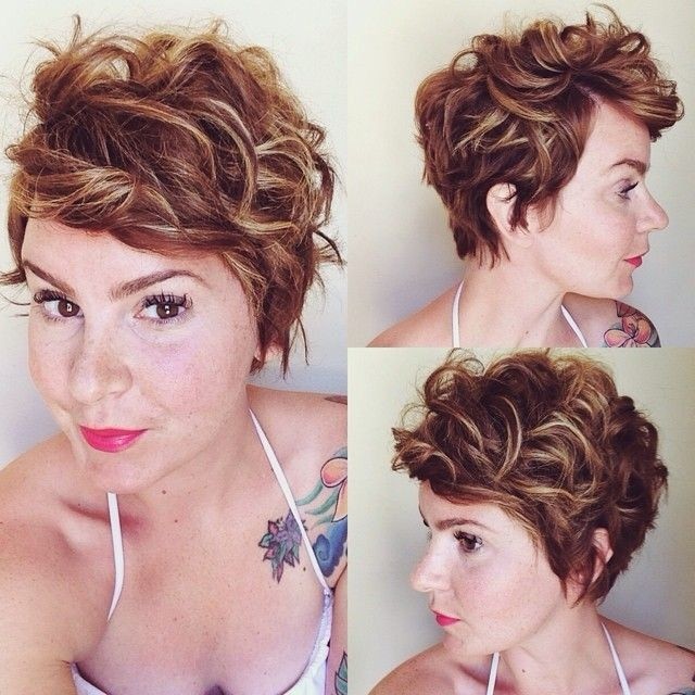 Short curly pixie hairstyle for thick hair