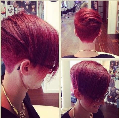 Long pixie haircut for red hair