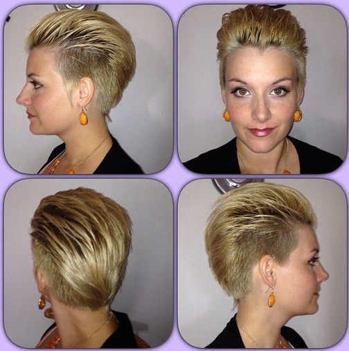 Short shaved hairstyle for blonde hair