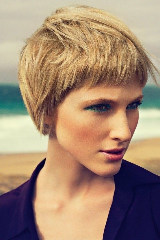 Blonde pixie haircut for thick hair