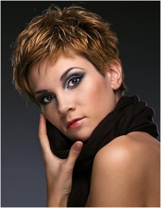 Cool layered pixie cut