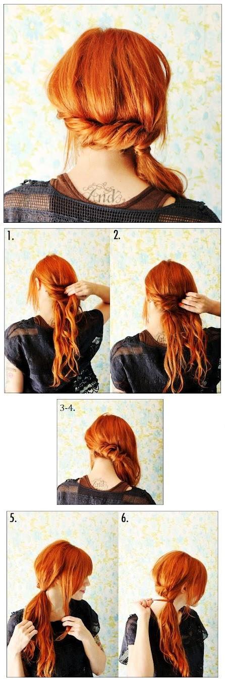 Twisted side ponytail