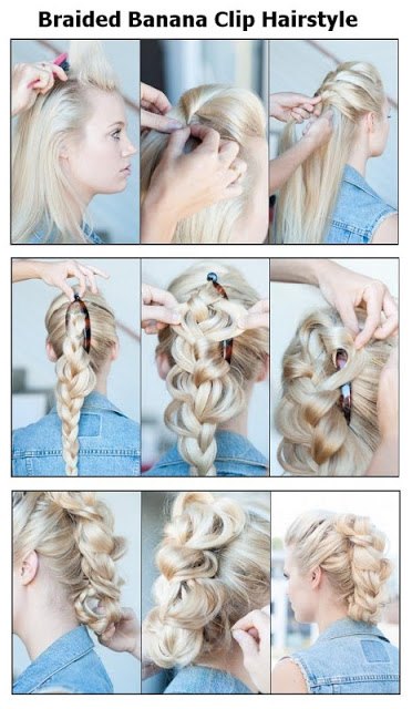 Braided banana clip hair