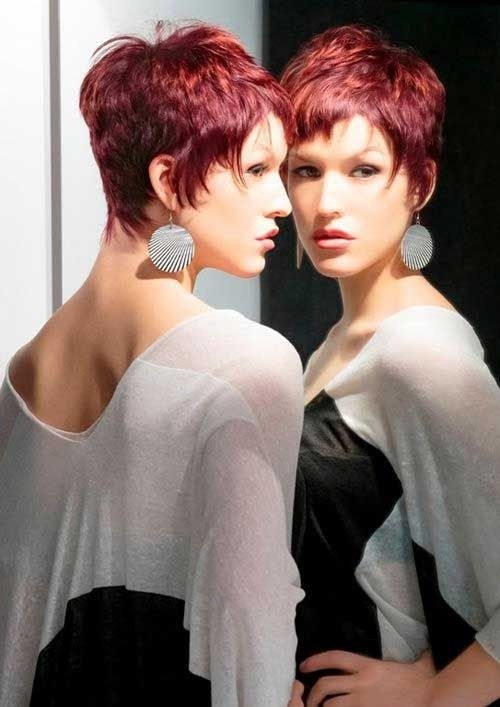 Short razor cut for red hair