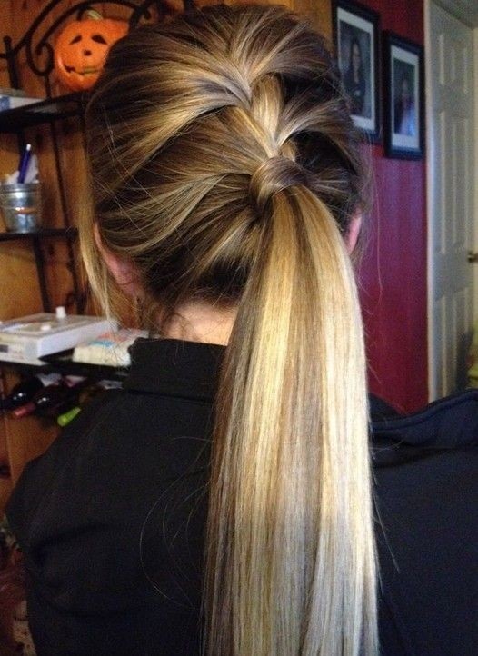 Lace braid in ponytail