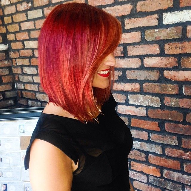 Red and blonde bob