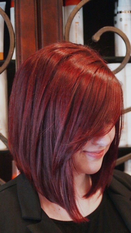 Slim red bob