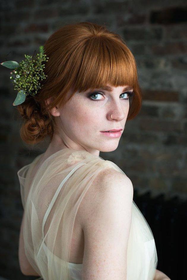 Wedding hair with bangs