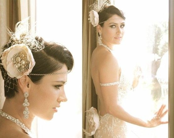 Wedding short hairstyle with accessories
