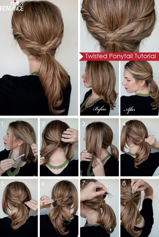 Twisted ponytail for medium length hair "width =" 458 "class =" size-full wp-image-43094