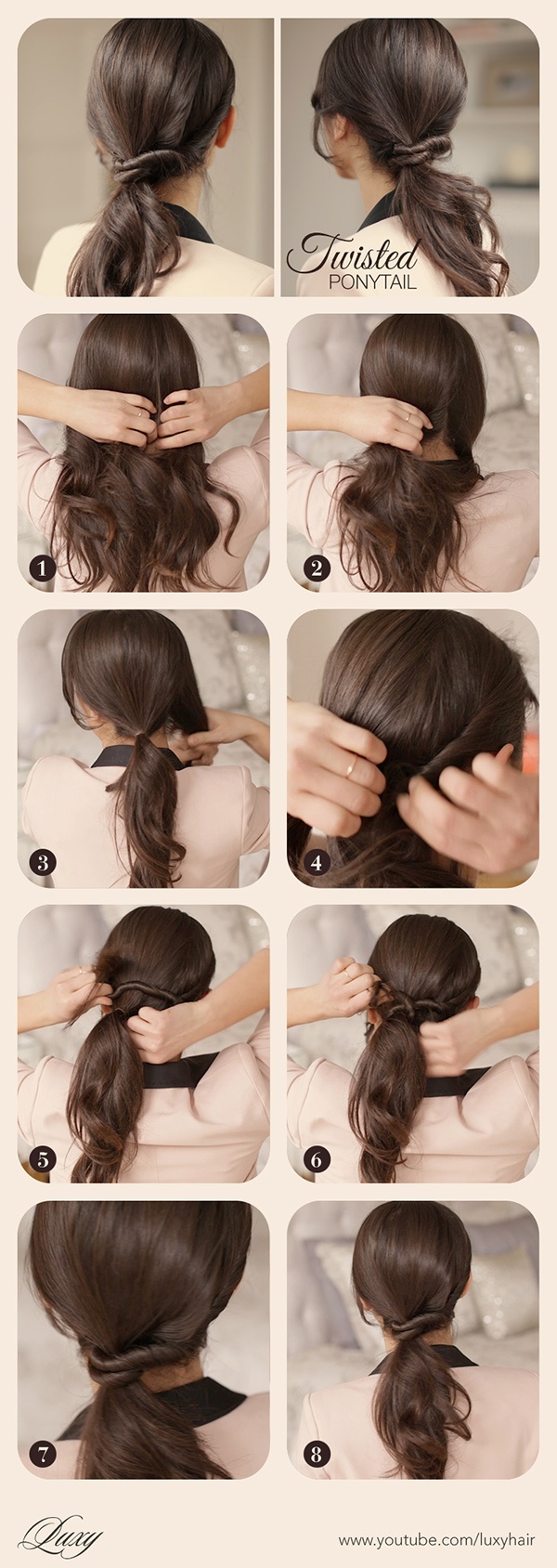 Ponytails with simple twists "width =" 458 "class =" size-full wp-image-43089