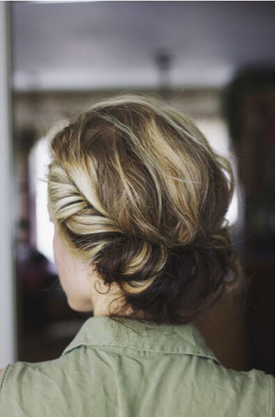 Two-tone braided bun