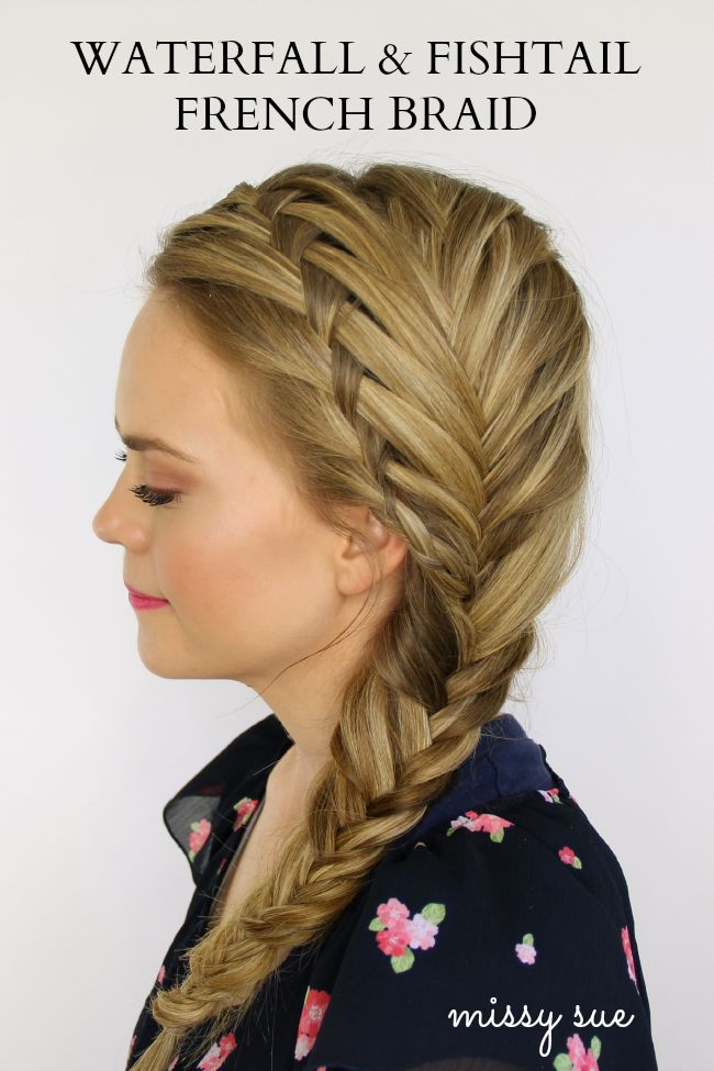 French braid waterfall and fishtail