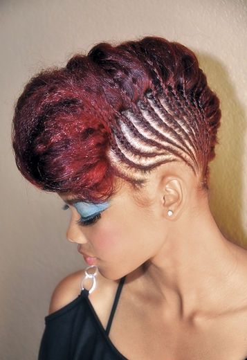 Colored African hair braid style