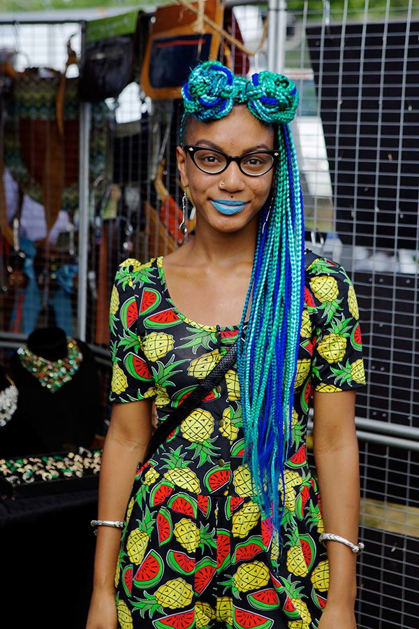 Creative African hair braid style