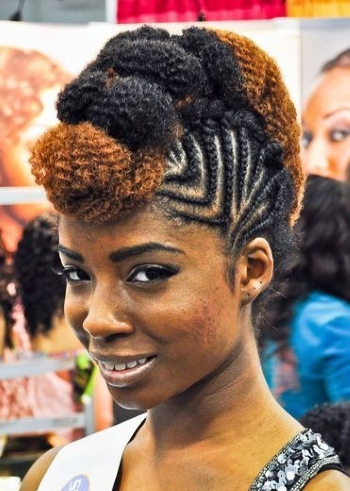 Cool African hair braid updo style