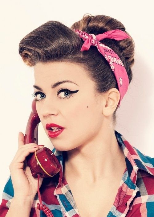 Vintage pin up Halloween hairstyle