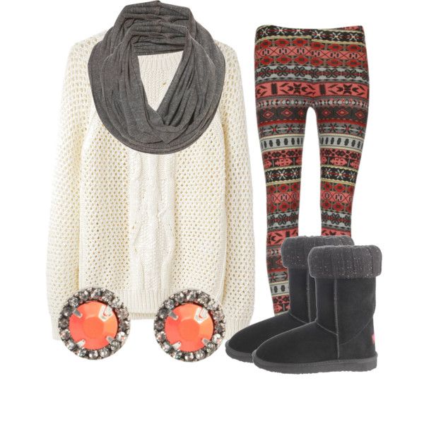 Printed leggings and boots