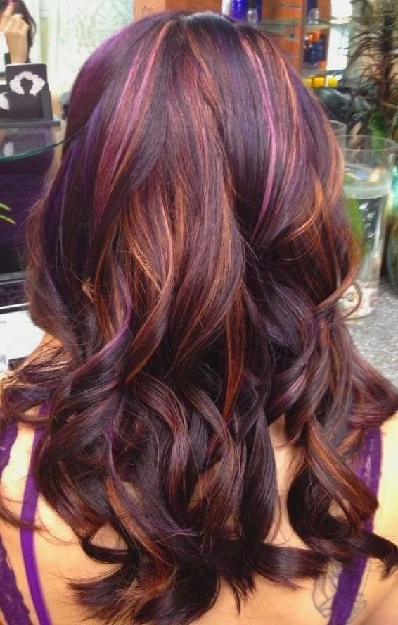 Purple and gold-colored hairstyle