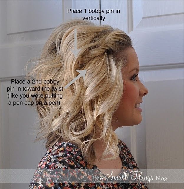 Nice twisted hairstyle for medium hair