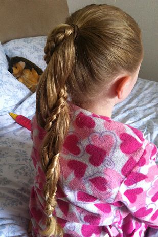 Braided ponytail hairstyle for little girls