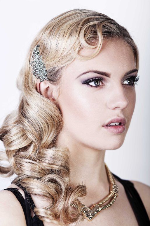 Glamorous curly hairstyle for long hair