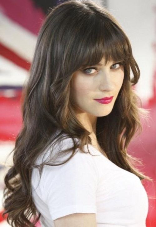 Stunning brunette hairstyle with bangs for long hair